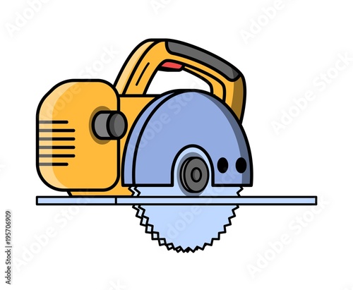 Wallpaper Mural Circular saw construction electric tool. Flat style icon of circular saw. Vector illustration. Torontodigital.ca