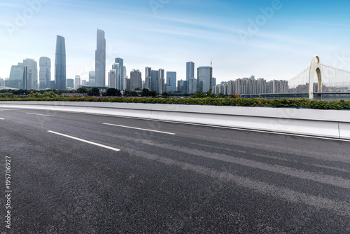 Highway and city building in Guangzhou  China