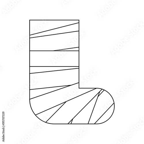 Leg in gypsum isolated. Medical device. Vector illustration