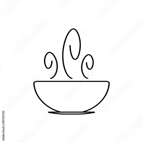 hot soup bowl line icon. thinline, outline icon