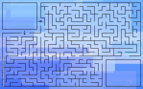 Labyrinth game for boys. Maze conundrum with entry and exit photo