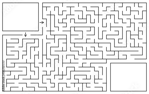 Labyrinth game. Maze conundrum with entry and exit
