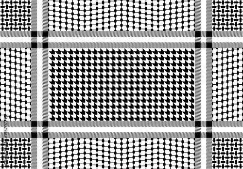 Traditional Arabic cotton scarf with hounds tooth motifs. 