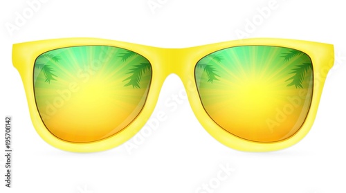 Realistic yellow sunglasses