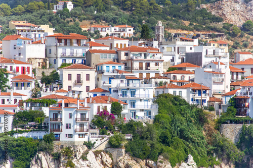 A look at the houses on the Skiathos island, Greece