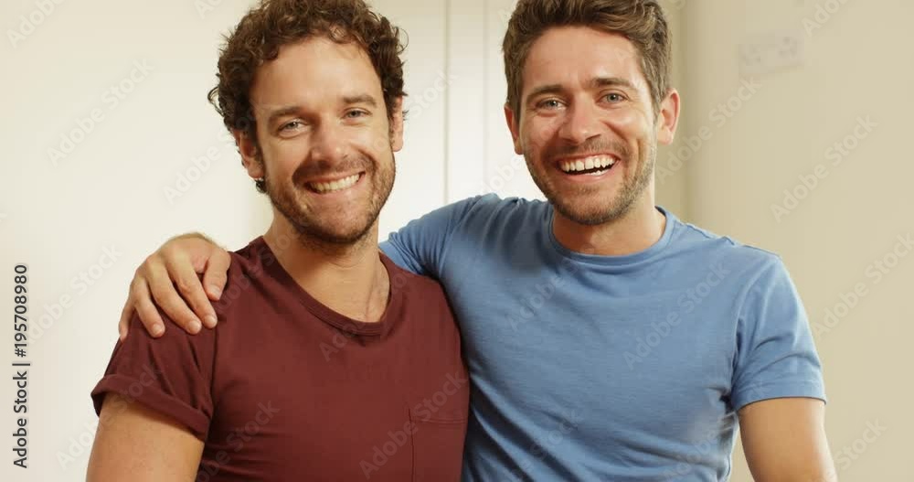 4K Happy gay couple making a video call, as seen from webcam's pov 4K Happy gay couple making a video call, as seen from webcam's pov