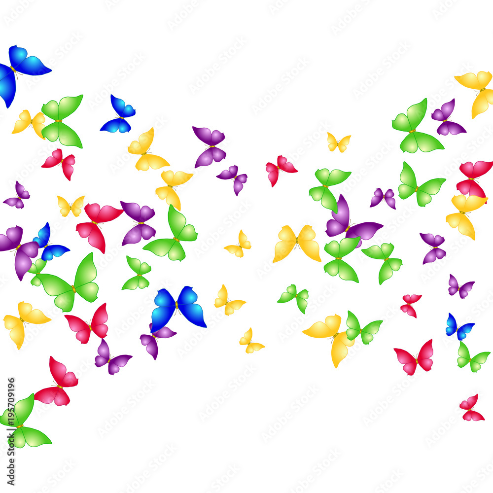 Spring Background with Colorful Butterflies. Simple Feminine Pattern for Card, Invitation, Print. Trendy Decoration with Beautiful Butterfly Silhouettes. Vector Background with Moth Spring Background with Colorful Butterflies. Simple Feminine Pattern for Card, Invitation, Print. Trendy Decoration with Beautiful Butterfly Silhouettes. Vector Background with Moth