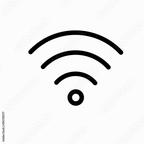 Wireless and  WIFI icon or sign for remote internet access. Podcast vector symbol.