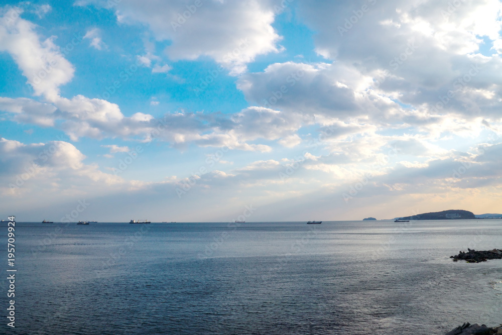 Summer evening at Tikhaya bay in Vladivostok