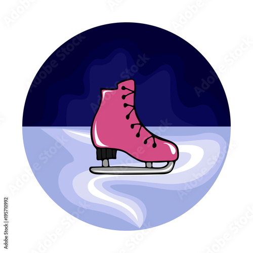 Vector illustration with hand-drawn figured skates. Round form.