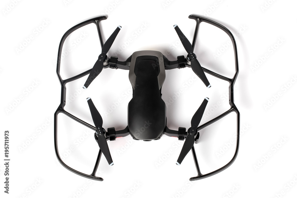 drone on white background, photo from above drone on white background, photo from above