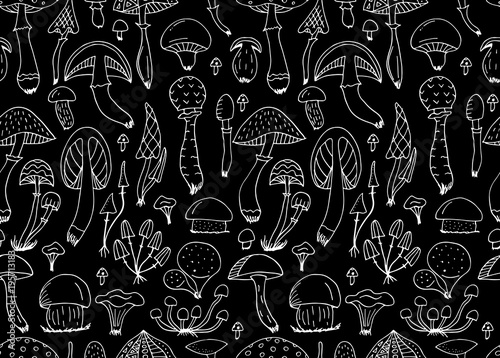 Mushrooms, seamless pattern for your design