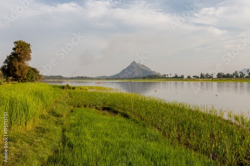 Salween river near Hpa-An, Myanmar. Rural Landscape. Version 2. photo