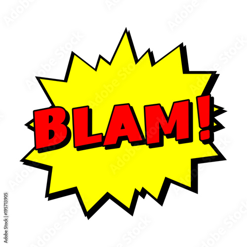 Blam! Pop art cartoon comic vector illustration.
