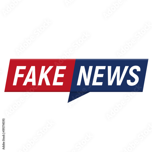 Fake news minimalistic logo on white background. Entertaining show with news. Vector Illustration.