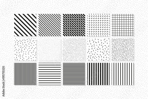 Universal vector seamless patterns set of simple elements