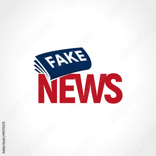 Newspaper with breaking fake news. False television sign. Political news abstract logo. Vector illustration.
