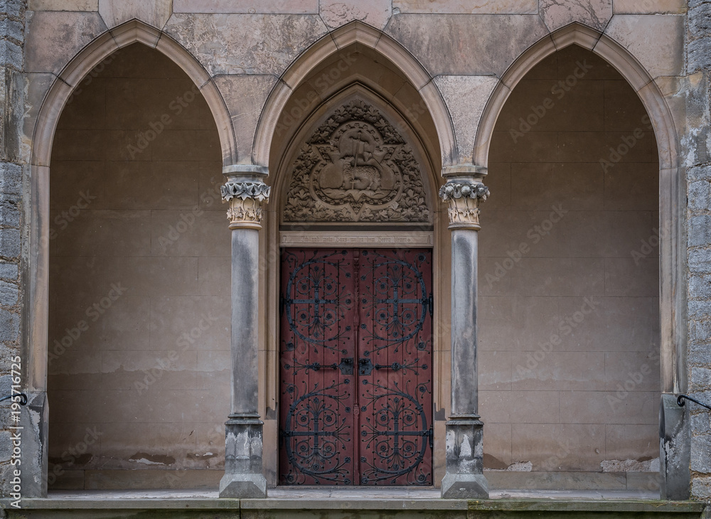 The old door of Marienburg Castle, Germany