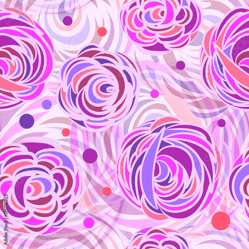 Seamless background with patterns Abstract roses flowers