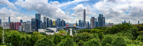 High resolution wide panorama of skyline of Shenzhen, china