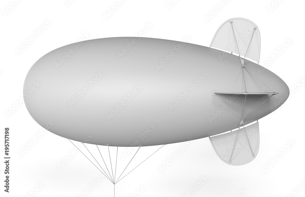 Obraz premium Advertising blank blimp airship,inflatable helium balloon,inflatable zeppelin. 3d render illustration.