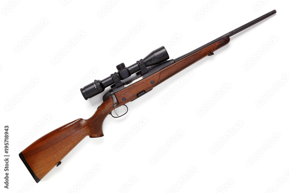 Hunting rifle isolated on white background. Hunting rifle isolated on white background.