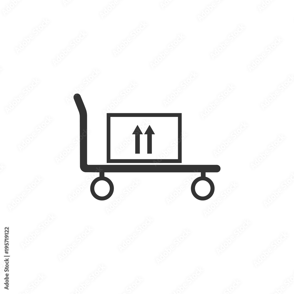 Hand truck icon, trolley icon. Vector illustration.	