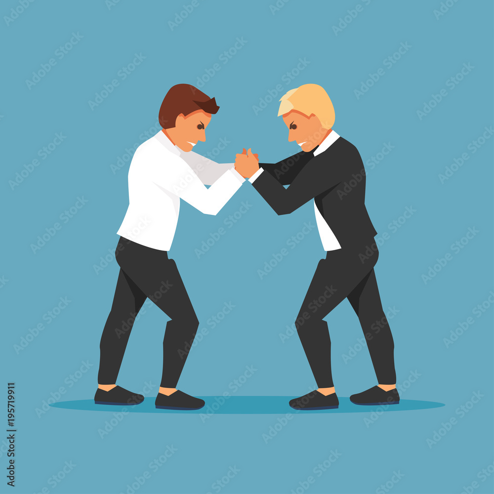 Fototapeta premium Fighting businessmen vector