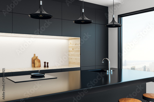 Minimalistic kitchen studio interior photo