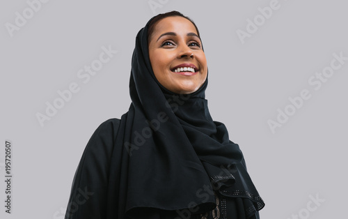 Beautiful middle eastern woman wearing abaja