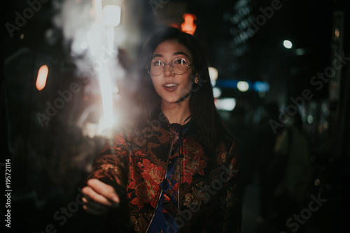 Beautiful asian japanese girl street portraits