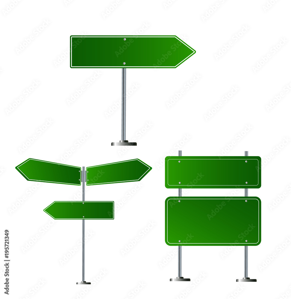 Set of road signs isolated on transparent background. Vector illustration