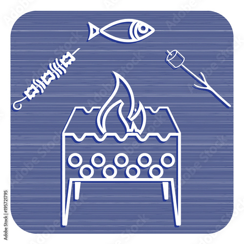 Grilled fish, zephyr and kebab icon