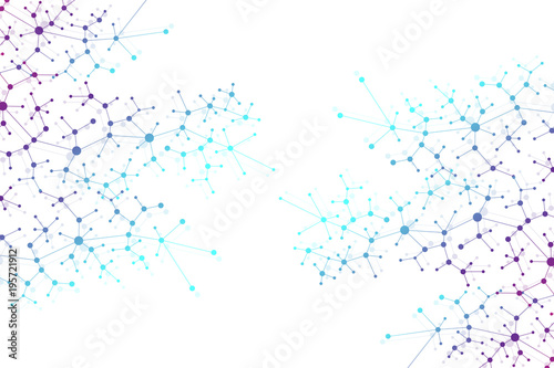 Geometric graphic background molecule and communication. Big data complex with compounds. Lines plexus, minimal array. Digital data visualization. Scientific cybernetic illustration.