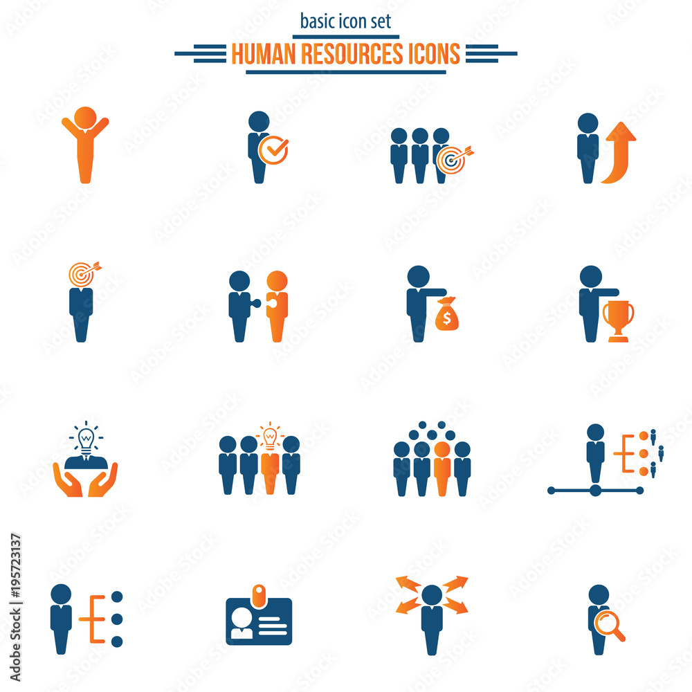 human resources vector icon set