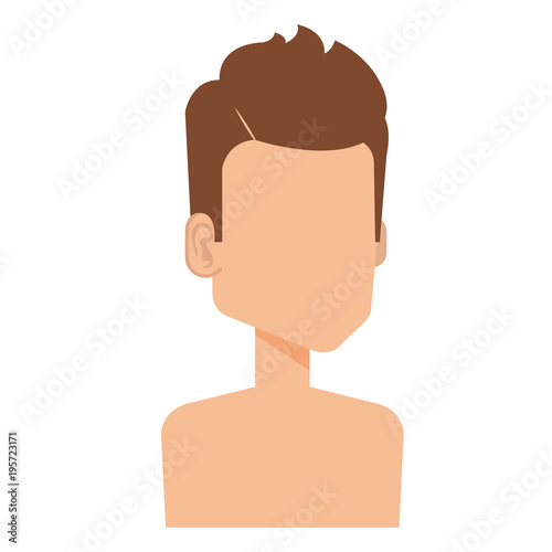 young man shirtless avatar character vector illustration design