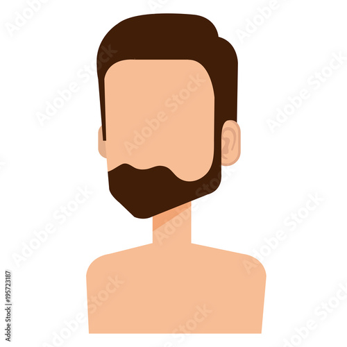 young man shirtless avatar character vector illustration design