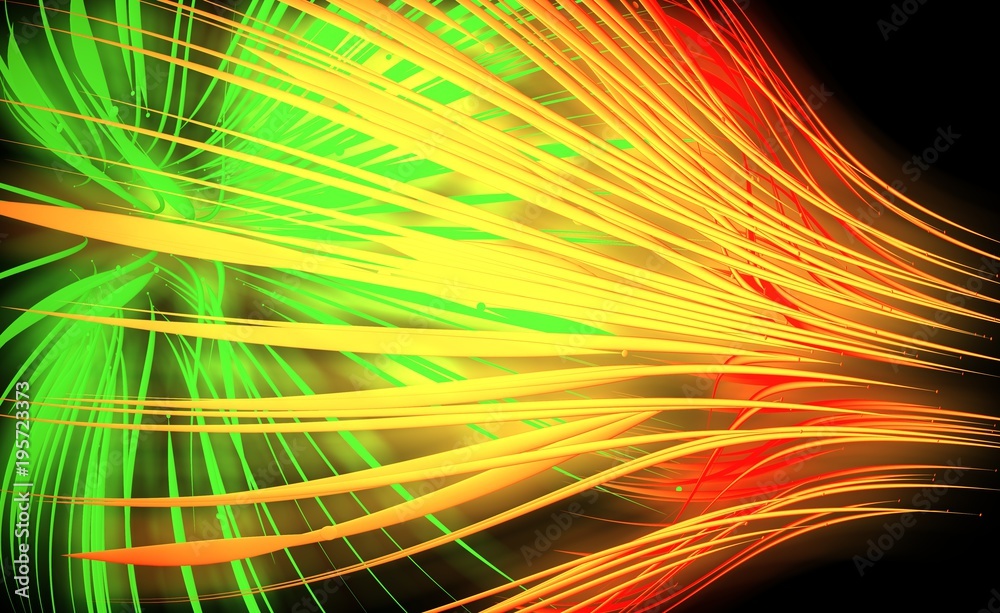Abstract composition of luminous lines on a black background Abstract composition of luminous lines on a black background