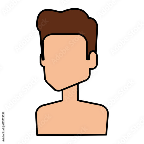 young man shirtless avatar character vector illustration design