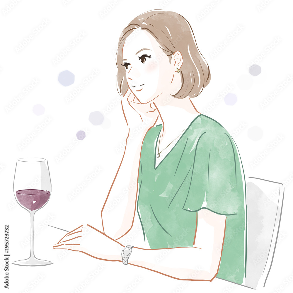 ワインを飲む女性 Stock イラスト Adobe Stock