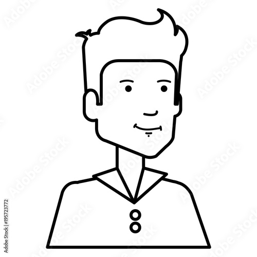 young man avatar character vector illustration design