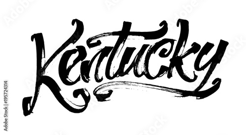 Kentucky. Modern Calligraphy Hand Lettering for Serigraphy Print
