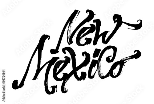 New Mexico. Modern Calligraphy Hand Lettering for Serigraphy Print