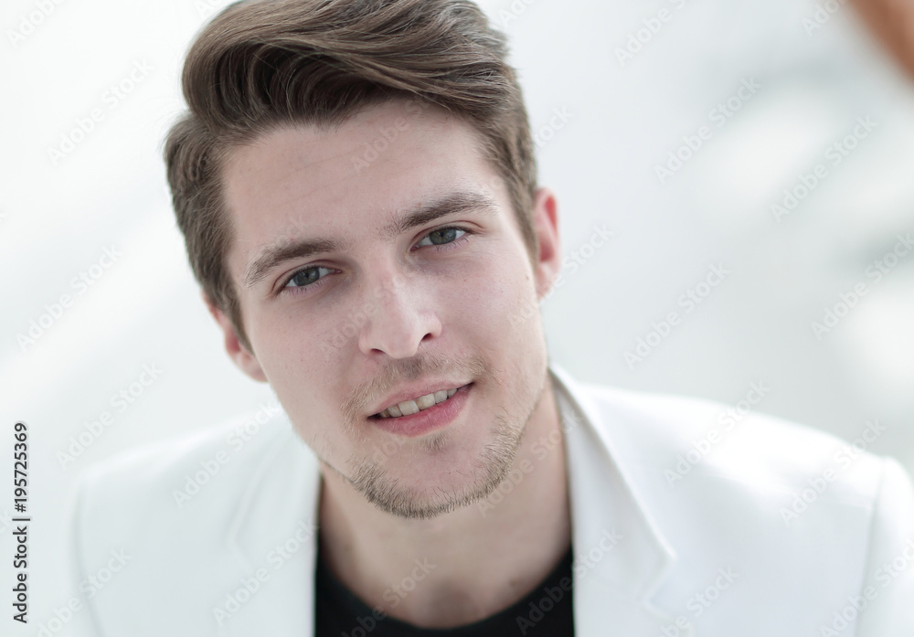 Fototapeta premium Intense man close up portrait