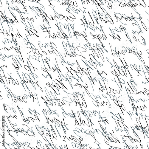 handwritten abstract text. Seamless pattern. Vector illustration for fabric texture