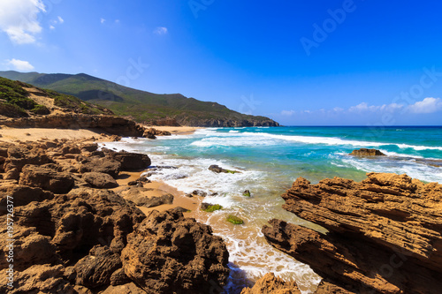 plage de sardaigne, côte verte, piscinas photo