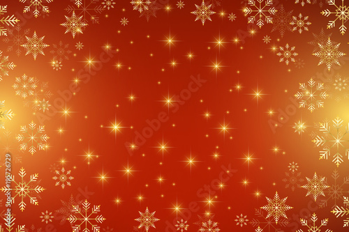 Christmas and Happy New Years background with golden snowflakes  illustration.