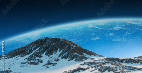 Fototapeta Naklejka Na Ścianę i Meble -  Exoplanets in space 3D rendering elements of this image furnished by NASA
