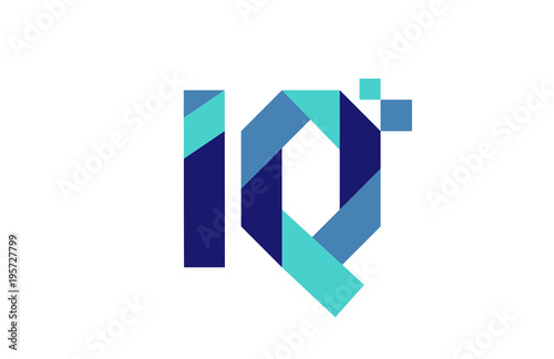 IQ Digital Ribbon Letter Logo 