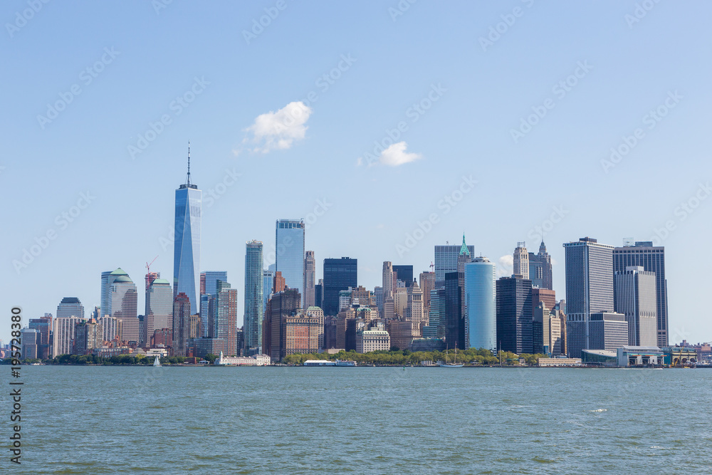 Panoramic view of Manhattan City skyline, New York.